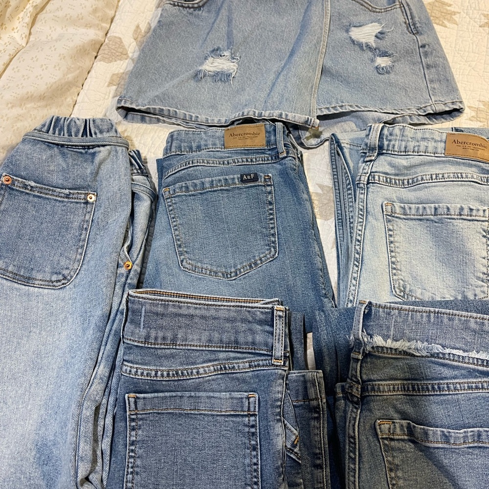 NOT AVAILABLE: Lot of Abercrombie & Fitch Light Blue Denim Collection